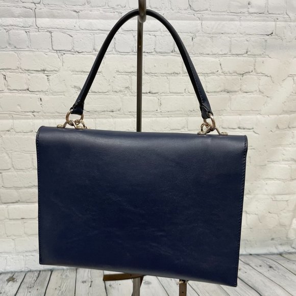 Theory Beekman Bag in Leather - Navy Blue - Picture 7 of 15